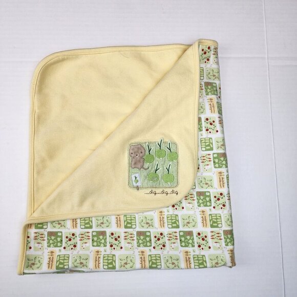 Gymboree Does Your Garden Grow vegetables blanket Yellow Green dig - Picture 1 of 6